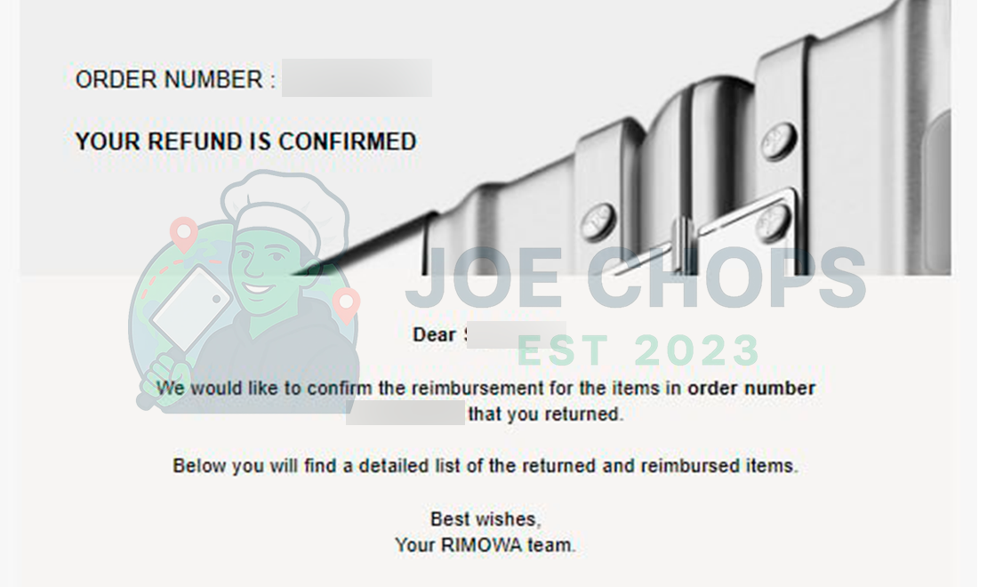 Rimowa Order Success